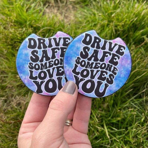 🎄 Tie Dye Drive Safe Car Coaster Set | Drive Safe Coaster Set - Picture 2 of 11